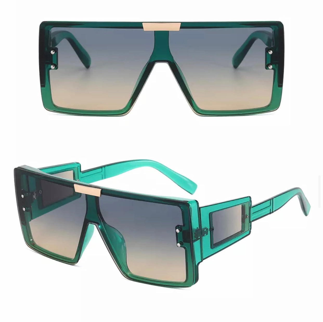 LEVI'S LV 1001S 1ED HZ Sunglasses Green Frame Green Multilayer Blue  Lenses 99mm