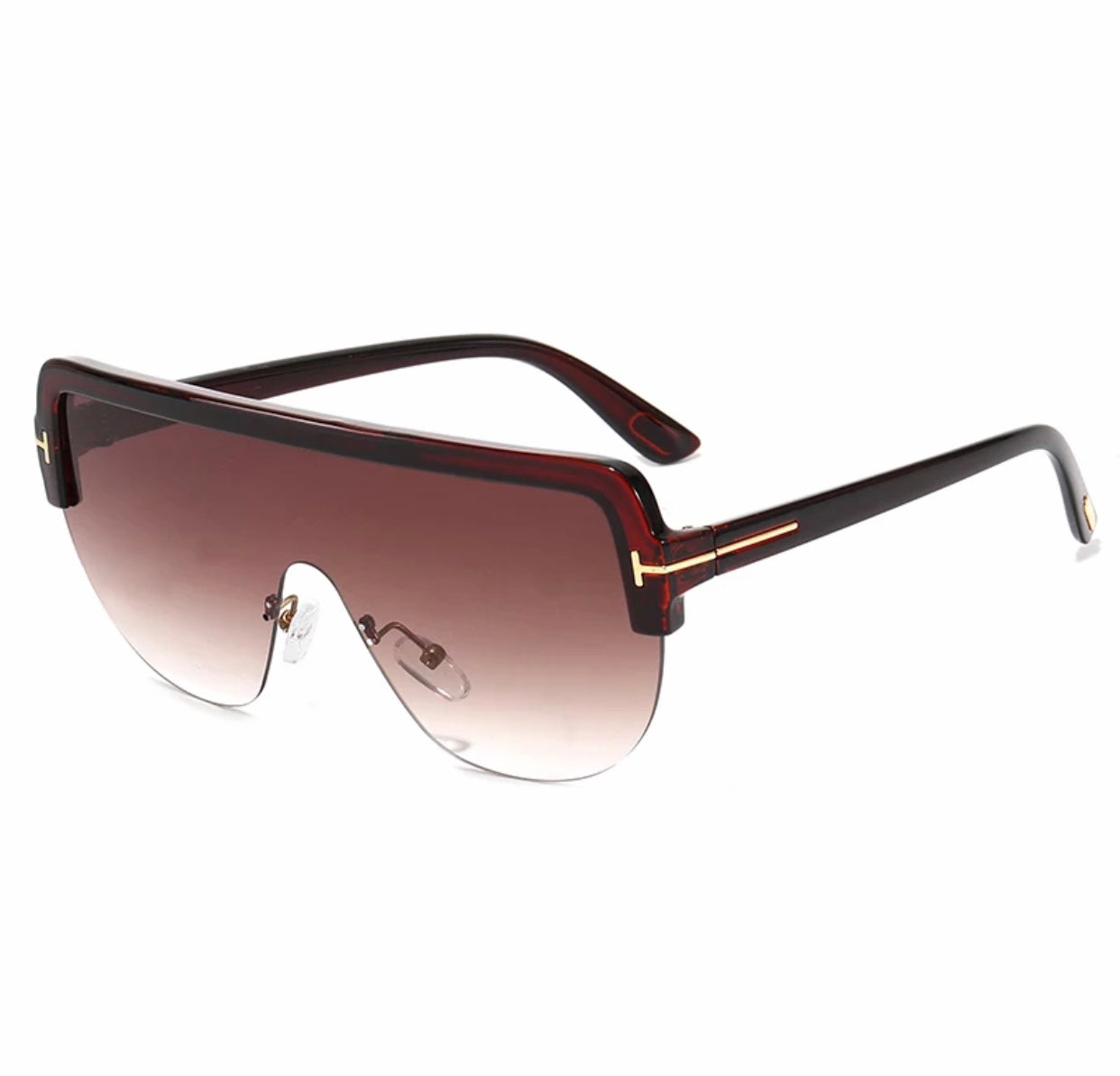 Sunglasses: Shield Sunglasses, acetate & technical satin — Fashion